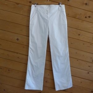 Valentino Roma White Wide Leg Long Tall Casual Pants Size 44 US Size 8